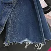 Women's Jeans Sequins Studded Rhinestone Trumpet Women Shaping Skinny Stretch Flared Denim Ninth Trouser Korean Frayed Ankle Length Pant
