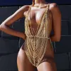 Kostuumaccessoires sexy sprankelende Tassel Rhinestone Fashion Nightclub Party Crystal Bra Body Chain Sieraden