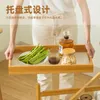 Kök förvaring bambu vagn rack golv-stående vardagsrum mobila sängen mellanmål