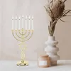 Titulares de vela Vintage 7 cabeças Candelabra Chalice Favors Hanukkah Stand Metal