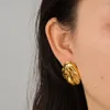 Vintage Gold Plated y Irregular Hammered Clip on Earrings for Women Minimalist Geometric Non Pierced Party Gift 240418