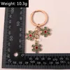 Keychains Lanyards Vackra snöflinga Keychain Christmas Emamel Snowman Santa Claus Pendant Keychain Christmas Girl Bag Accessories Q240429