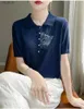 女性用Tシャツ服を着たウールニット女性夏夏の新しい猫胚のボトムシャツ薄いポロ首Tシャツのための新しい猫胚のボトムシャツ