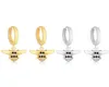 925 Sterling Silver Gold Color Honey Bee Mix Black Zircon Plain Hoop Earring For Women Ear Piercing Pendientes21848504774