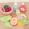 Wooden Fitend Play Food Kitchen Toys Classic Coute Cooking Set Kids HabyPlay Habore Imitation Game Toys for Girls Boys 240420