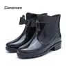 Comemore moda kaymaz kadın su ayakkabıları düşük topuk kısa ovalar Galoshes Gumboots Moda Kadınlar Kauçuk Yağmur Botları 42 240428