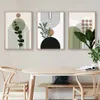 3pcs Résumé moderne Plantes vertes Lignes de feuille de soleil mur boho art toile peinture affiches imprimés images cadeaux de décoration de salon 240415