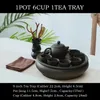 Set à thé Travel Fabriqué à la main Chine Purple Sand Tasse Pot Céramique Plateau rond Ustensiles Kung Fu 8 pièces 240428