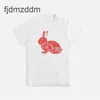 2023 Summer Mens Designer T Shirts Trends Brand Kith Rabbit Paper Cutting Spider Print Round Neck Loose Casual Cotton T-Shirt Män och kvinnor Grafisk tee