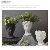 Vasos Flowerpot Sculpture Planter Human Head Desktop Vase Ornament Resina Figure suculenta vasos decorativos para plantas