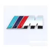 Bilklistermärken M Sport Metal Emblem Sticker Side Wing Fender Power Logo Badge F10 F20 F30 F34 X5 X6 X1 M3 M5 M4 F01 F02 E71 F87 E46 DROP DHDNZ