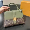 24SS Mulheres Locky BB Totes Bolsa Couro Classic Flower Leather Bolsa Luxurys Shouder Crossbody Messenger Ladies Travel Bolsa Bolsa Bolsa 22cm