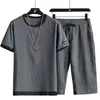 Ice Silk Short Sleeve T-Shirt Men 2024 Zomer Dunne Koreaanse versie van Ant Wrinkle Trend Fashion knappe vrijetijdssportpak