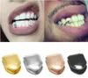 VENDA DIRETA ÚNICA METAL Grillz Goldsilver Color Dental Grillz dentes de baixo para baixo Tampa de jóias do corpo para homens Menas Moda V9571264