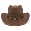 Spring/Summer Womens Straight Hat Vintage Lace Sunbathing Western Cowboy Hat Suitable for Mens Outdoor Leisure Travel 240428