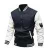 Spring Bomber Jacket Mens Splicing Coat Casual Fashion Sports Baseball High Street Stitch Armband Clothing 5XL 240428