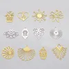 Colliers pendants 5pcs / lot 316 Charme de feuille de fleur de cactus en acier inoxydable pour les charmes de soleil en gros