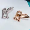 Fashion Simple Ttifeeny Earrings Versatile U-shaped horseshoe earrings rose gold personalized fashion trend