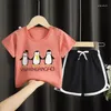 Vêtements Ensembles de mode Fashion Girls Girls TackSuit Cotton Baborda Toddler Sport Vêtements Suit Shor à manches