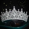 Tiaras coréen Elegant Silver Color Crystal Tiara Crown For Women Girls Wedding Luxury New Bridal Queen Hair Dress ACCESSOIRES