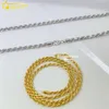 Prix en gros bijoux en argent solide 1,2 mm 1,3 mm 2 mm 3 mm 4 mm Collier plaqué or 925 Chaîne de corde sterling