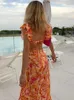 Fashion Floral Stampa Slip Maxi Dresses Women Sexy Sleeveless Long Dress Female Cavalna Out Beach Holiday Party 240410
