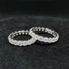 D Color VVS1 Moissanite Diamond Eternity Pierścień Doskonałe cięcie okrągły kamień hip -hop S925 Kubańczyka