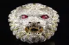 Dominering Rhinestone Crystal Men Ring Creative Lion Head Rings84339012078501