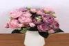 30 cm roze roze zijden boeket pieter kunstmatige bloemen 5 grote hoofden 4 kleine bud bruid trouwhuis decoratie nepbloemen faux t19103513449