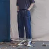 Męskie dżinsy pękające dżinsy męskie męska torba letnia ponadwymiarowa S-3xl mop dżinsowe spodnie szerokie nogi spodni swobodny retro hip-hopowy koreański bott