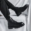 Martin Boots schwarzer Lederschuh lässige Mittelkleidung für Boy Platform Designer Herren Schuhe 240429