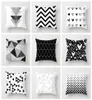 Cuscinetti decorativi geometrici bianchi neri casse decorative in poliestere cuscino cover cuscino a strisce cuscini decorativa1202839