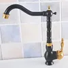 Küchenarmatur Schwarzes Gold Messing Badezimmer Becken Waschbecken Wasserhahngefäß Taps Mixer Schwenksput