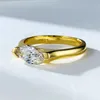 14 carats en or marquise Moisanite Diamond Ring 100% Real 925 Sterling Silver Party Band Anchons pour femmes bijoux de fiançailles