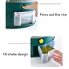 Förvaringsflaskor 10 kg köksbehållare roterande för bulk spannmål fuktighet insektsbyggnad korn låda 6-rutnät ris hink