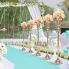 Vasi 10pcs Fiore di nozze Tall Vase Stand Anti-Slip Metal Trumpet Vintage Flowers Decor corridor per matrimonio/ par