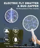 Electric Fly Swatter 2 Pacchetto pieghevole Bug Zapper Racket USB USB ricaricabile Mosquito Whandsfree Handhold 240415