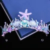 Tiaras Princess Ocean Style Fish Tail Shell -zeester Bloem Tiara Crown Women Girls Elegant Hair Dress Party Accessoires