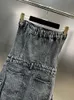 Компания для джинсовой одежды Chicever Streetwear для женщин без бретелек без рукавов с плеча высокой талию грузовые брюки Y2K Стиль в стиле 240424