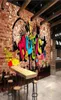 Peintures murales 3D personnalisées Urban Music Art Graffiti Brick Wall Painting Pain d'immatriculation Décoration de maison Sofa Fond Home Deco5075859