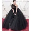 Africa Plus Size Black Ball Gown Prom Dresses For Women One Shoulder Short Sleeve Puffy Birthday Party Dress Wear Oscar Red Carpet Evening Gowns Robe De Soiree 0430