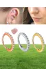 Pendientes de cristal anillo nasal trago de trago de lage acero anillo de oreja de oreja de oro rosa