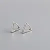 Hölzerohrringe Wantme Ankunft minimalistisches geometrisches Dreieck für Frauen 2024 Real 925 Sterling Silber Party Schmuckgeschenk