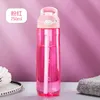 Bouteilles d'eau 750 ml bouteille portable Fitness Plastique Cup Tritan Sports Kettle Elastic-Cap Paille d'été BPA Free Botella Aesthetic