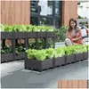 Piantatrici vasi verdure assemblate coltivano pentola alzata da giardino verdure scatola di piantagione di verdure grandi rettangar fiore di coltura di balcone interno consegna ote2z