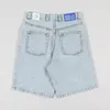 Shorts masculinos jeans grandes homens y2k estilo de verão bordado retro jeans harajuku streetwear