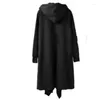 Herren -Grabenmäntel Gothic Shak Massive lockere Windschutzmantel Chic Winter Long Cape Poncho Hombre Jacken Kapuze mit Kapuze -Robe Top