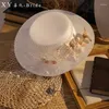 Berets Brand Quality Flower Satin Fedora Hat élégant dames visage Veil Wedding Fashion Fashion Show Party Forme