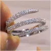 Anneaux de mariage Simple mignon feme FL CZ Diamond Dinger Ring Jewelry Luxury 925 Sterling Sier Engagement Colorf Zircon For Woman Gift Dhoy8