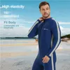 Man långärmad herrar simning dykdräkt smält baddräkt män spearfishing wetsuit kvinnlig surfing rashguard 240416